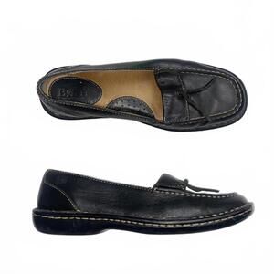 Born Vintage Black Leather Loafers 7.5 Quiet Luxury Preppy Cottagecore Academia